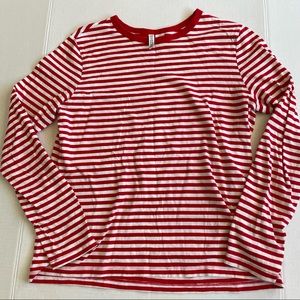 Red and White Striped Long Sleeve